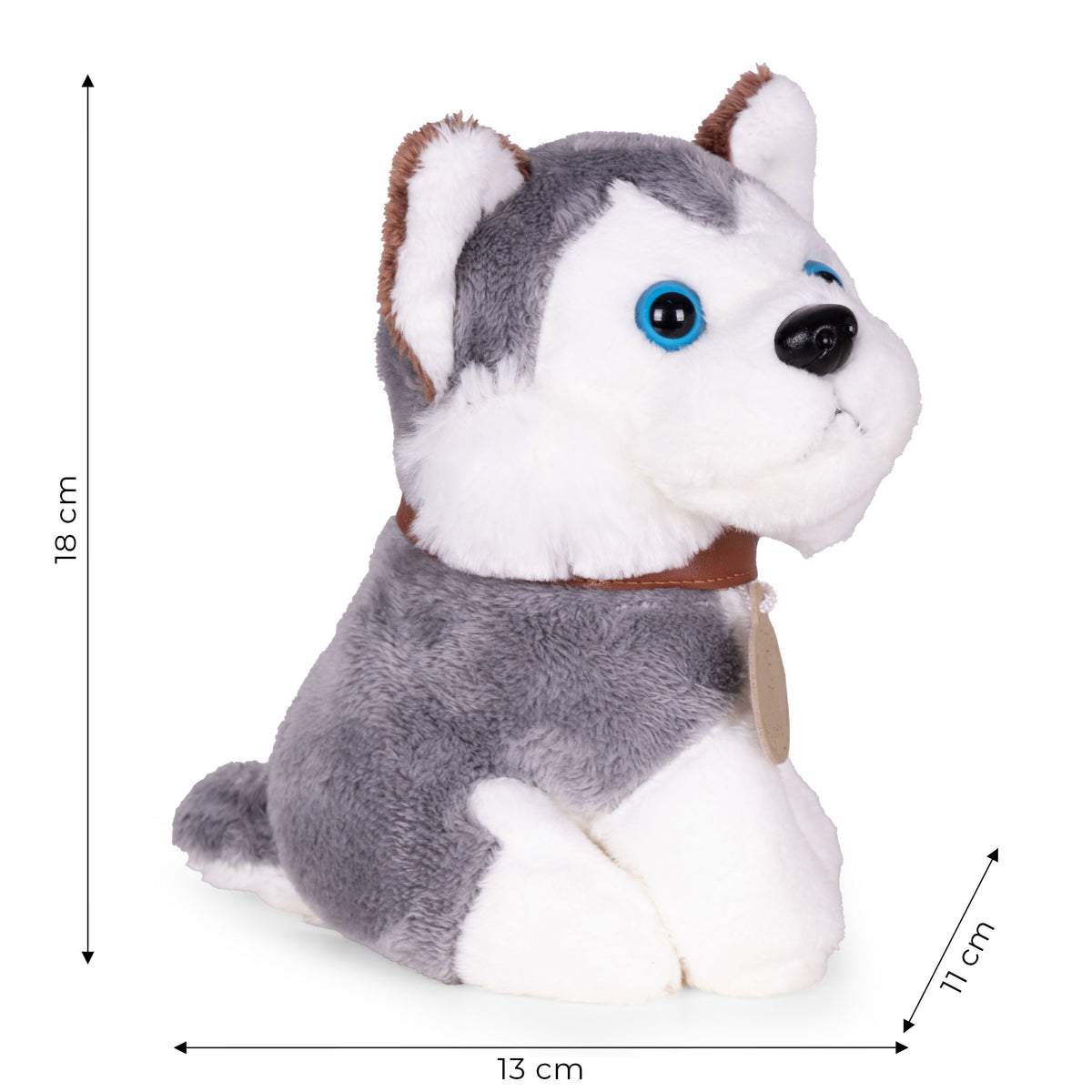 Plīša kucēns somā “Haskijs” + suku birste | EcoToys