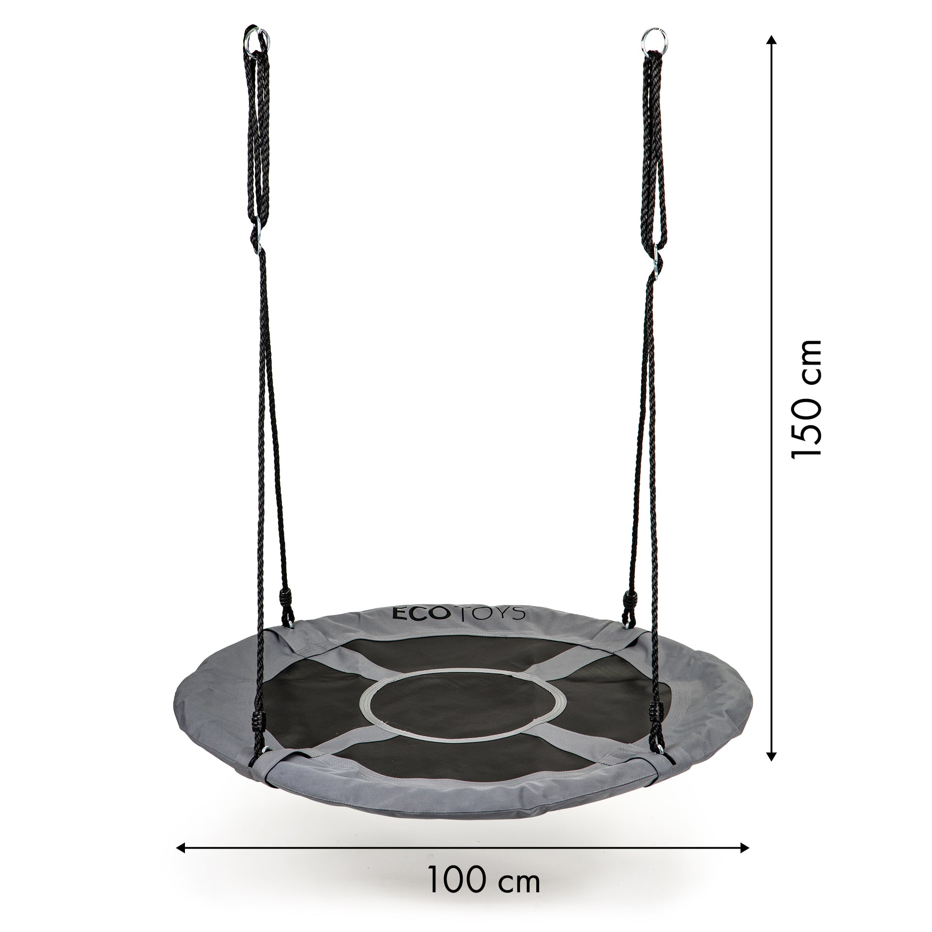 Dārza šūpoles stārķa ligzda 100cm Pelēkas