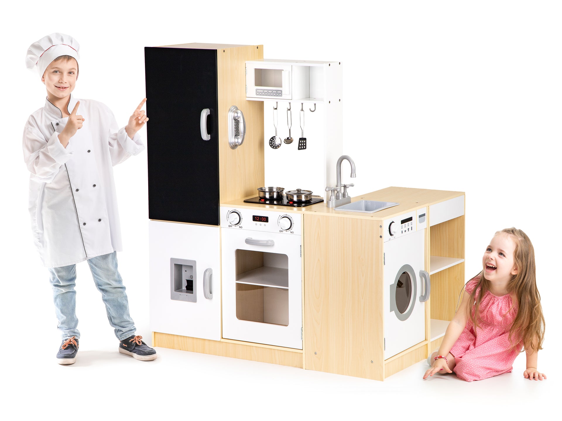 Koka bērnu virtuve LED LIGHT FAMILY