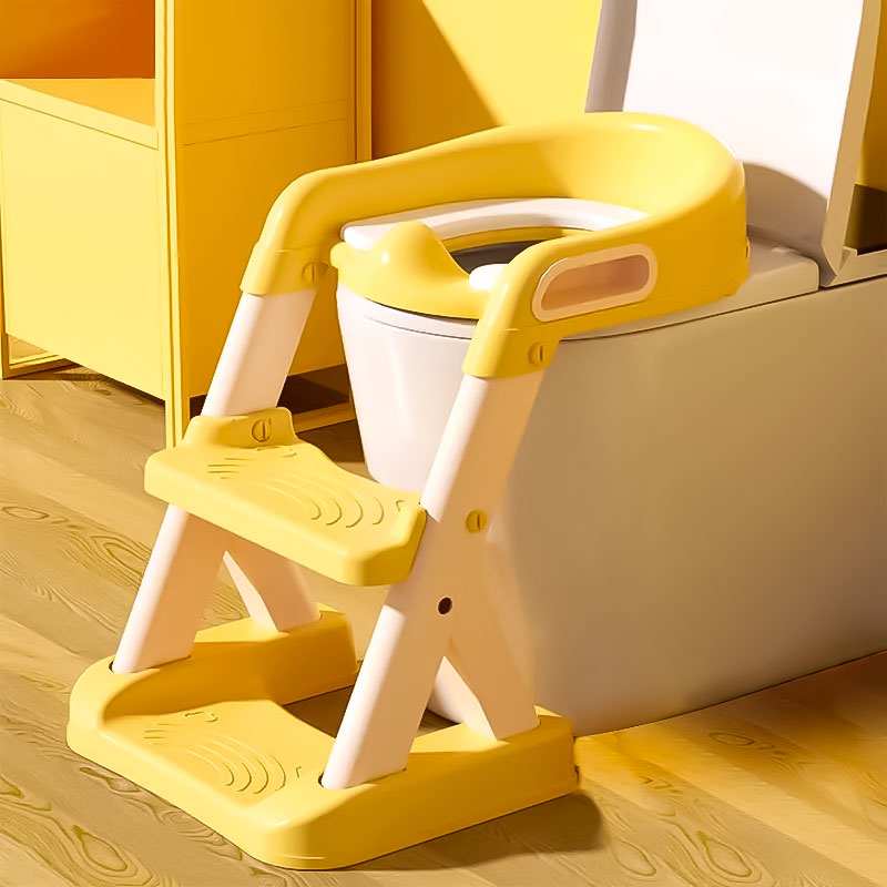 Bērnu podiņš ar kāpnītēm, dzeltens | EcoToys