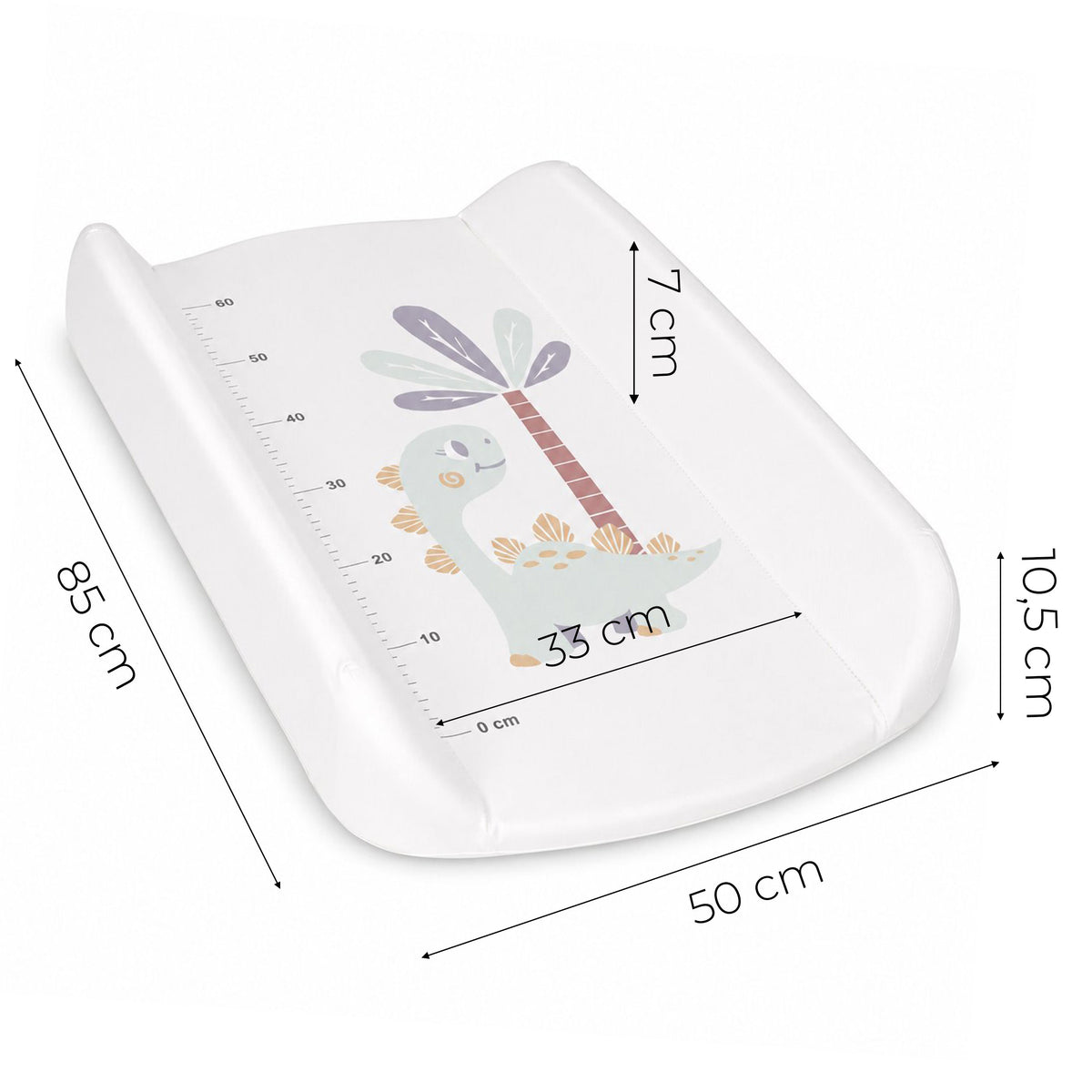 Ciets profilēts pārtinamais paliktnis 85x50 cm gultiņai un kumodei “Dinozauri” | EcoToys