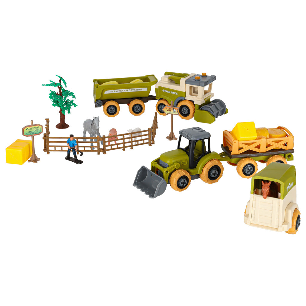 Fermas komplekts ar kombainu un sējmašīnu | EcoToys