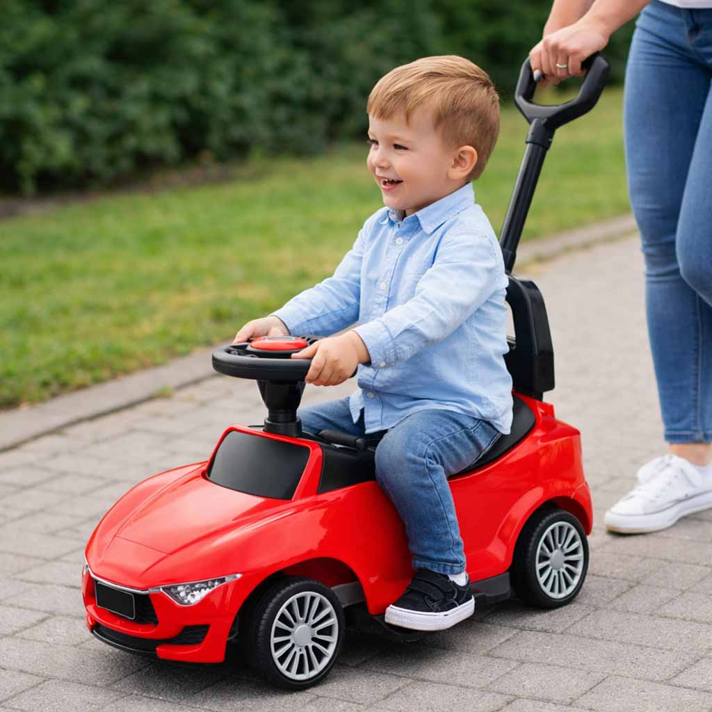 Bērnu ratiņi ar skaņu un gaismām sarkans | EcoToys