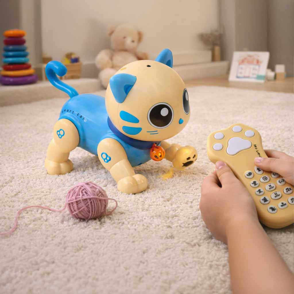 RC kaķu robots ar tālvadības pulti lec dzied debesis | EcoToys