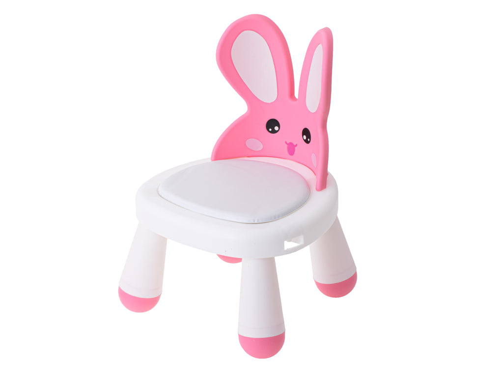 Bērnu krēsliņš ar galdiņu “Zaķis” ēšanai un rotaļām, rozā | EcoToys