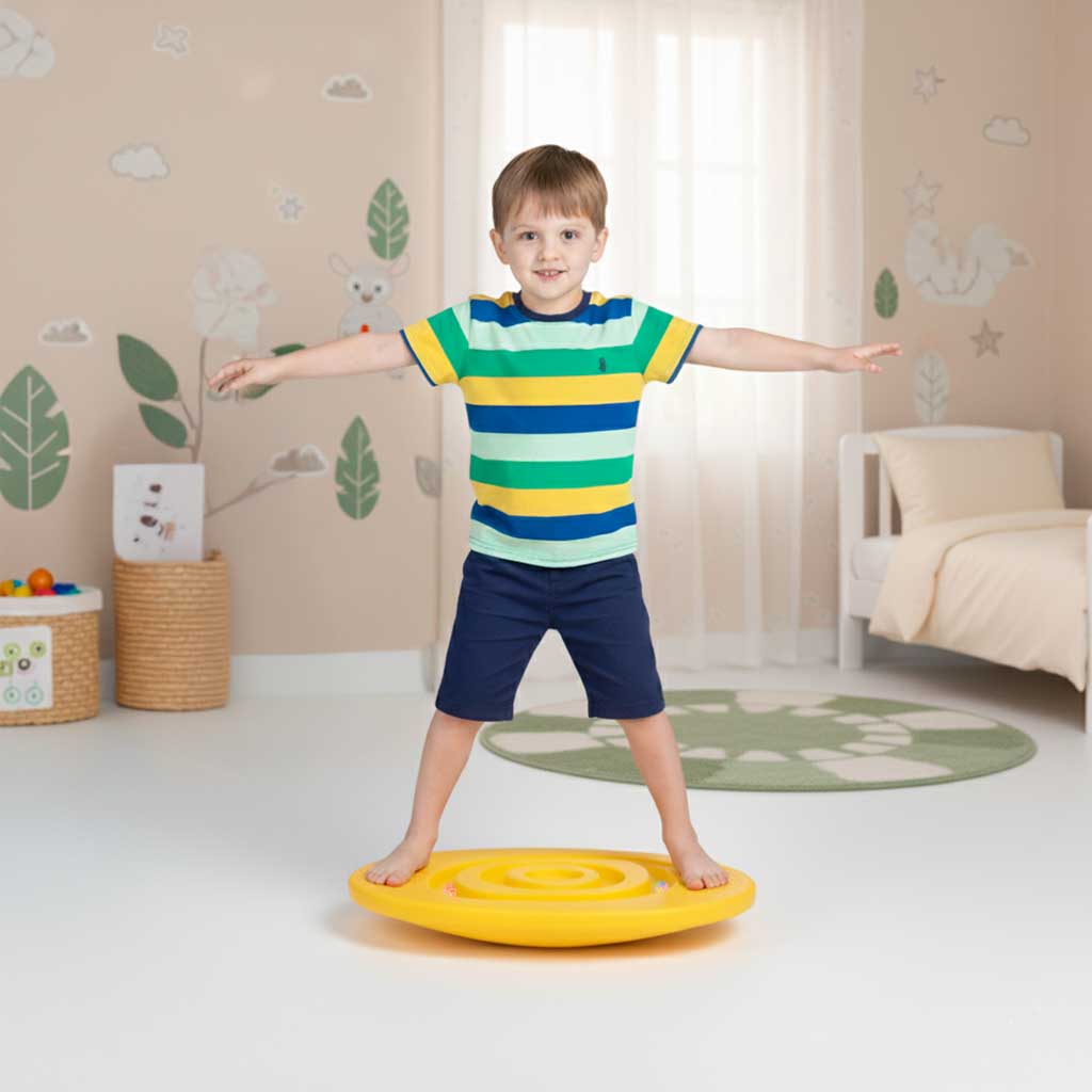 Līdzsvara baļķis ar bumbiņām oranžā krāsā | EcoToys