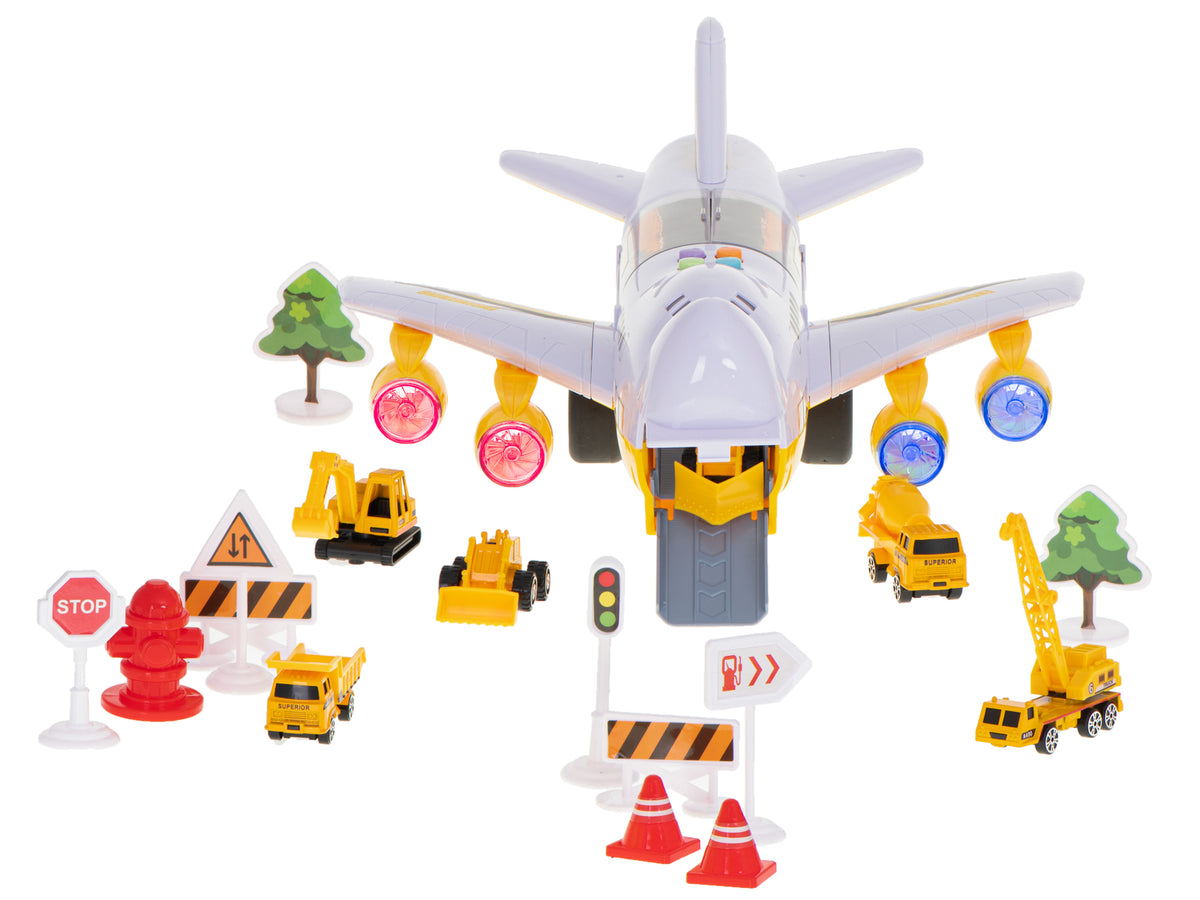 Transporta lidmašīna ar 6 celtniecības mašīnām | EcoToys