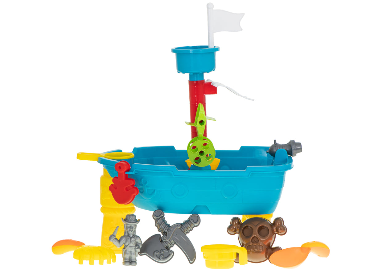 Smilšu un ūdens galds “Pirātu kuģis” ar piederumiem, 25 el. | EcoToys