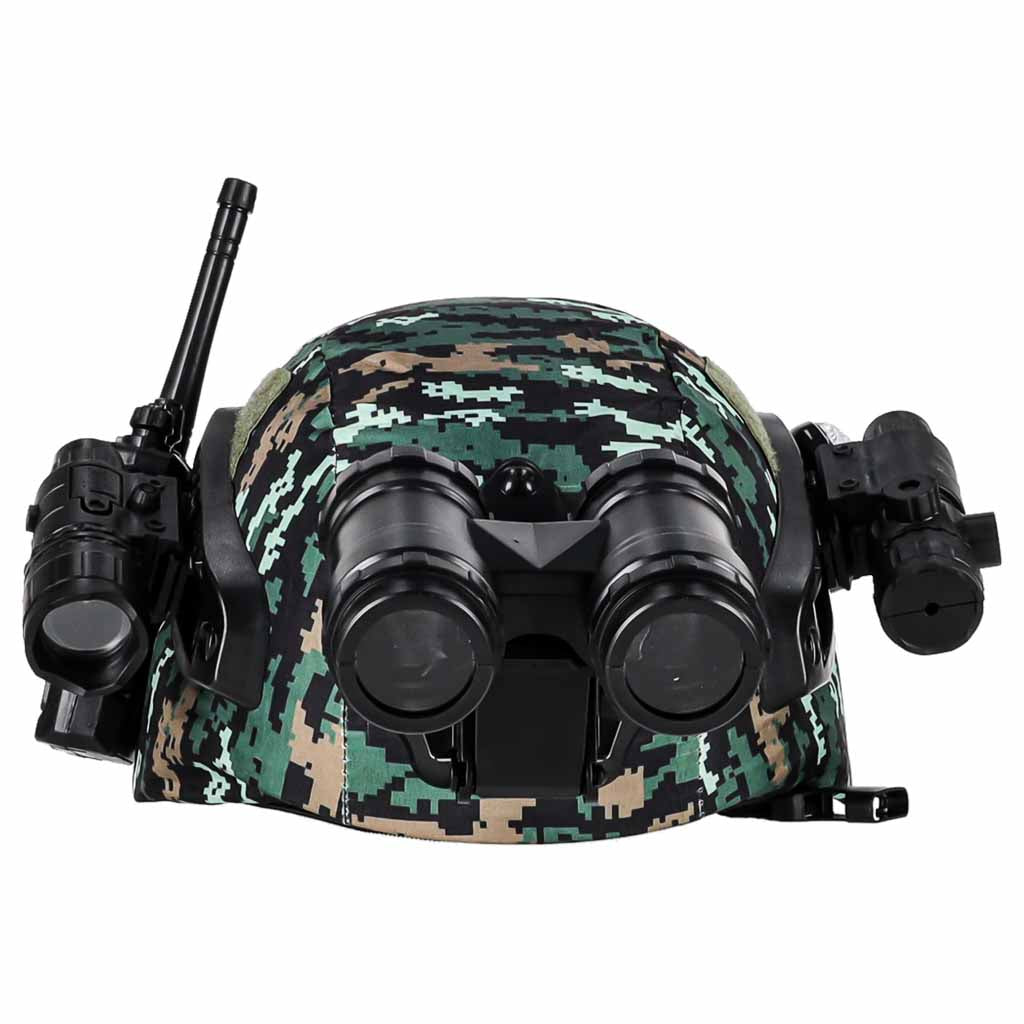 Kareivja komplekts: militārā ķivere, rācija, binoklis, lukturis | EcoToys