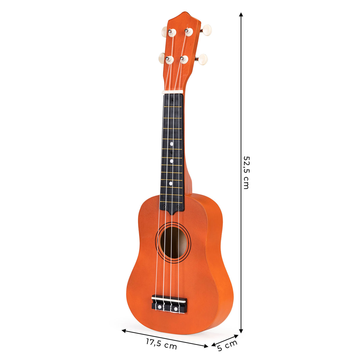 Koka ukulele bērniem, 4 neilona stīgas | EcoToys