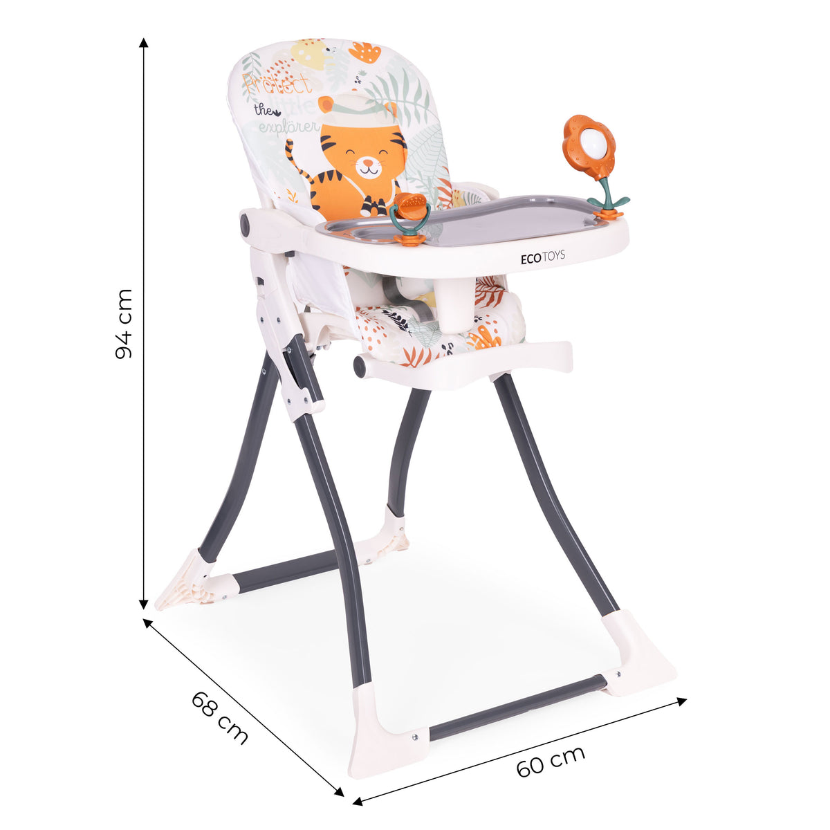 Saliekams barošanas krēsliņš ar rotaļlietām | EcoToys