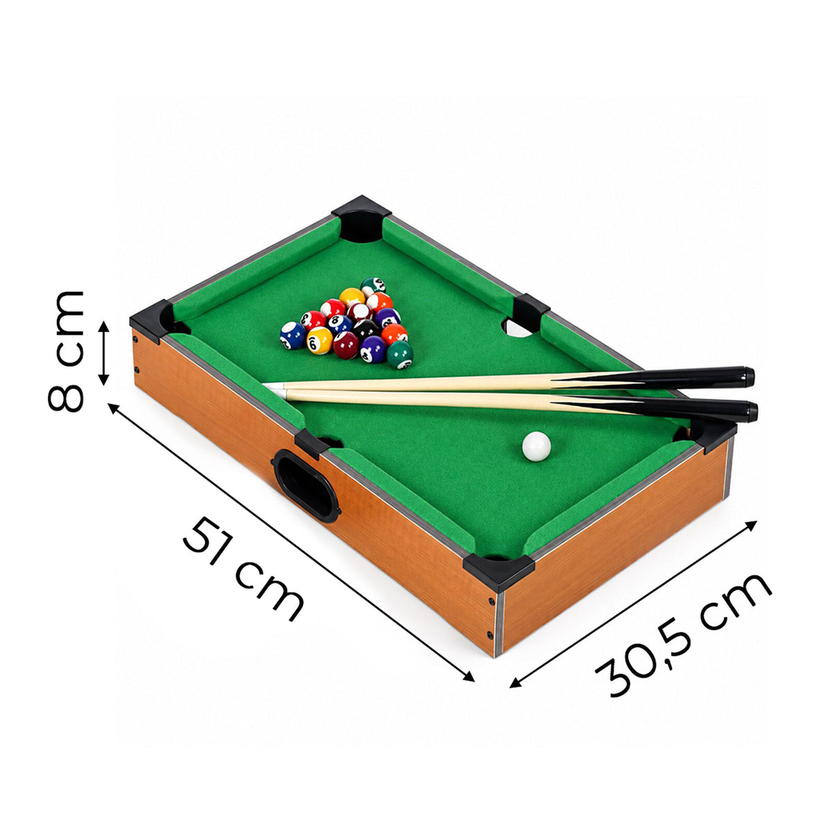 Mini biljarda galds 50x30 cm bērniem ar piederumiem | EcoToys