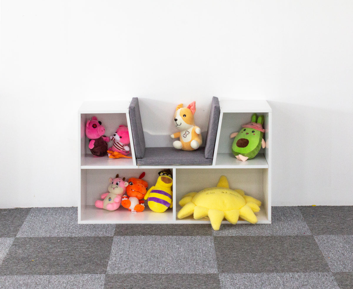 Bērnu grāmatplaukts ar sēdekli un soliņu | EcoToys