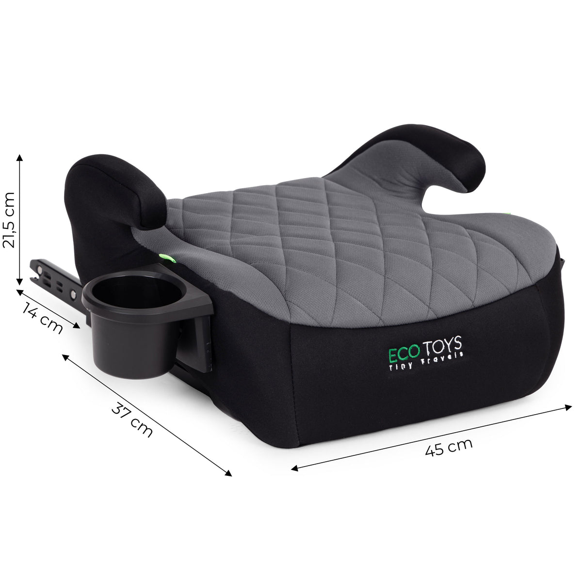 Bērnu autosēdeklis-paliktnis ISOFIX i-SIZE, 125–150 cm, ar glāzes turētāju | EcoToys