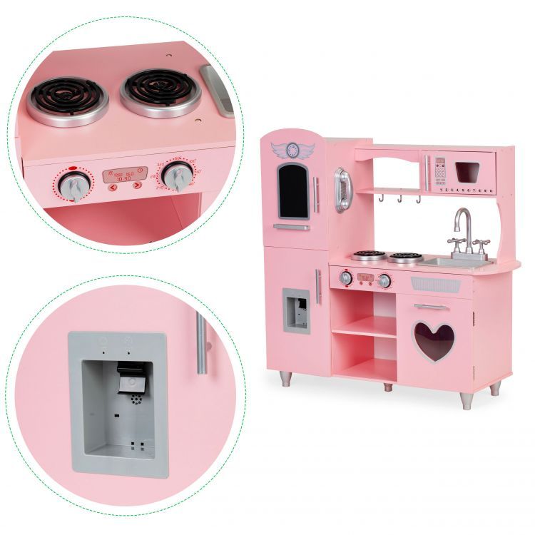 Liela koka virtuve bērniem ar skaņas efektiem PINK HEART