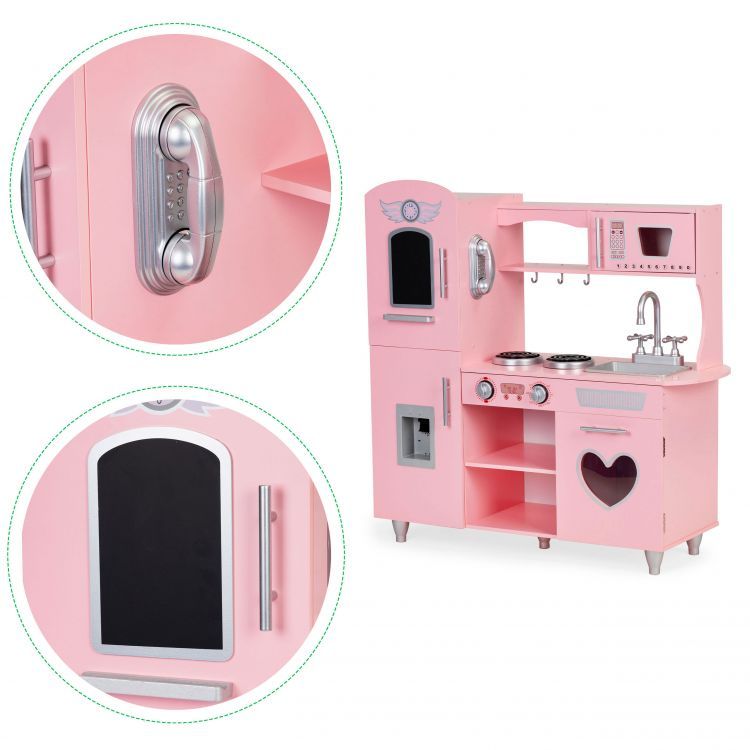 Liela koka virtuve bērniem ar skaņas efektiem PINK HEART