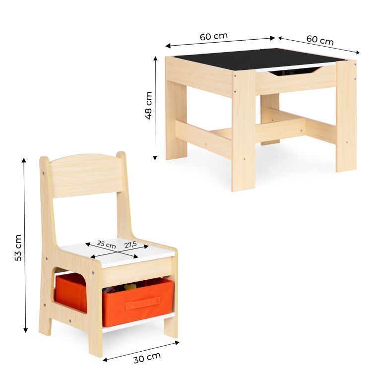 Bērnu galds ar 2 krēsliem PASAKA | EcoToys