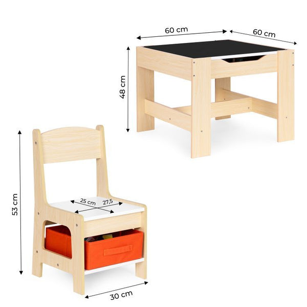 Bērnu galds ar 2 krēsliem PASAKA