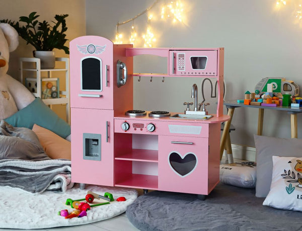 Liela koka virtuve bērniem ar skaņas efektiem PINK HEART