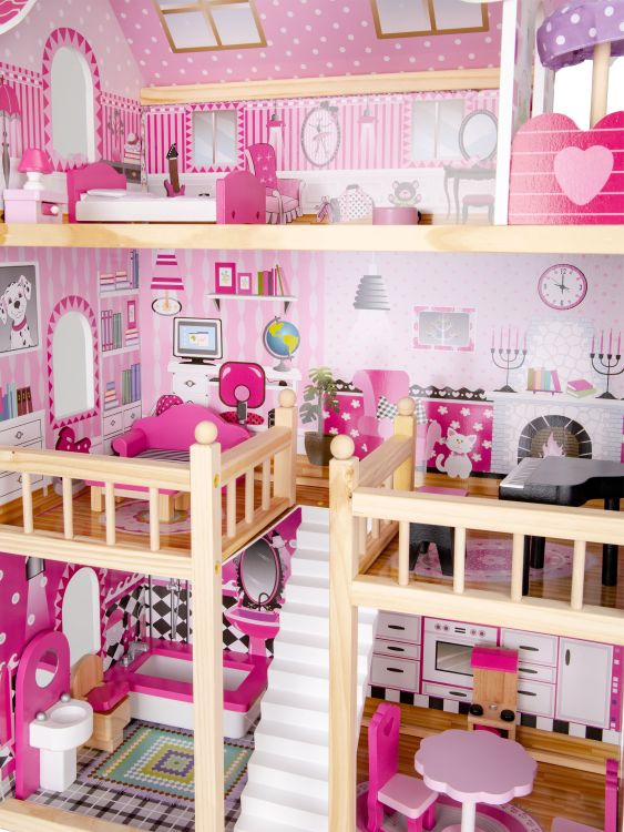 Koka leļļu māja PINK KIDS