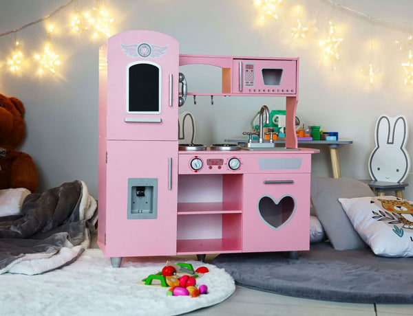 Liela koka virtuve bērniem ar skaņas efektiem PINK HEART