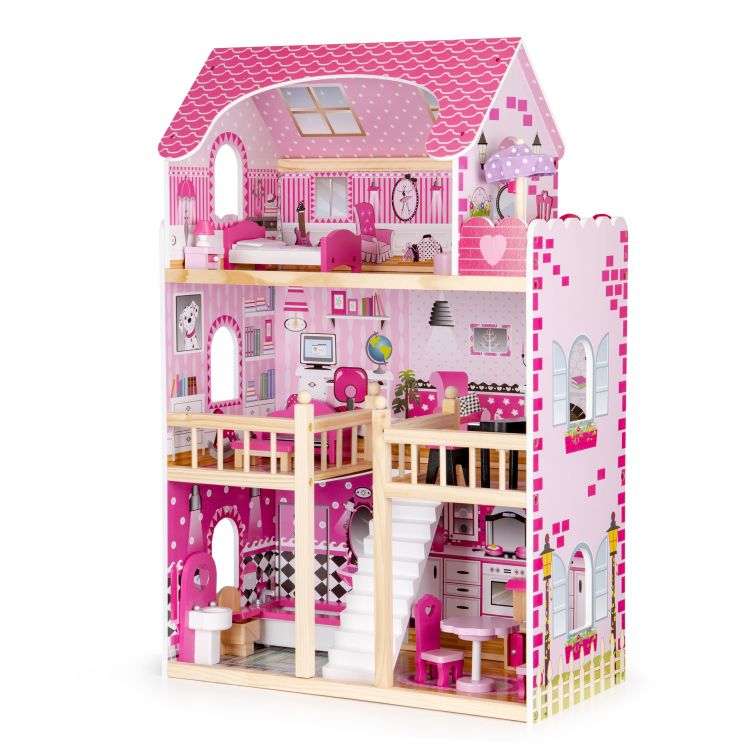 Koka leļļu māja PINK KIDS