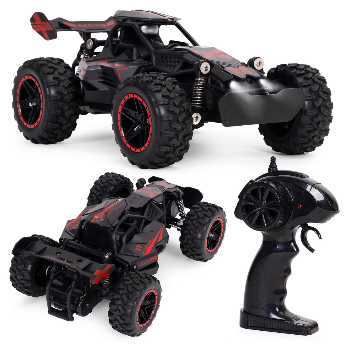 Radiovadāms bezceļu auto 1:18, aizmugurējā piedziņa, akumulators 3,7 V 500 mAh | EcoToys