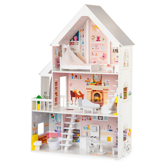 Koka leļļu māja XXL “Pudrowa Mansion” | EcoToys