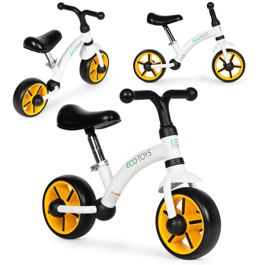 Līdzsvara velosipēds ar EVA riteņiem un regulējamu sēdekli, melns | EcoToys