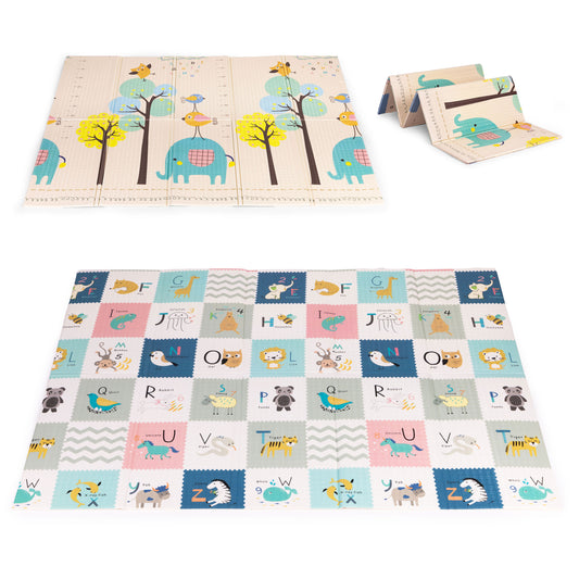 Izglītojošs divpusējs putu paklājs 200x150 cm ar auguma mērītāju un alfabētu | EcoToys
