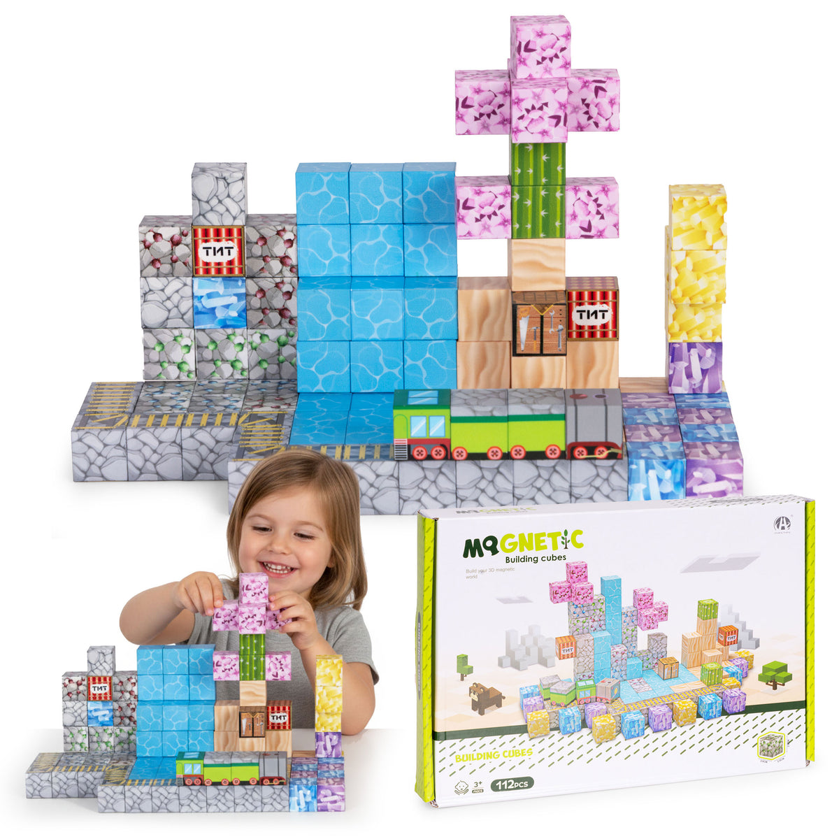 Magnētiskais konstruktors bērniem, 112 gab. | EcoToys