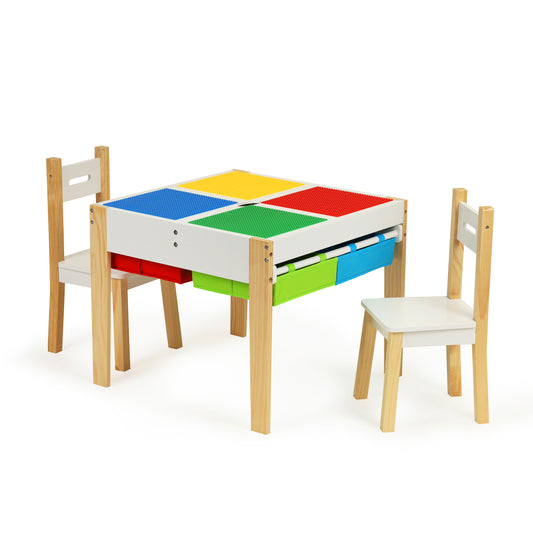 Koka bērnu mēbeļu komplekts: galds + 2 krēsli | EcoToys
