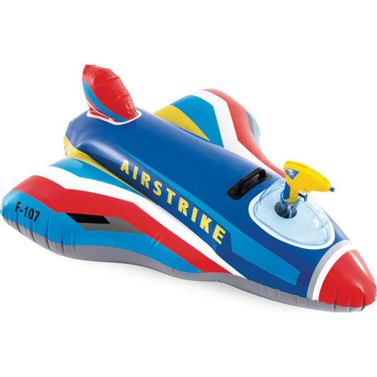 Piepūšama peldēšanas lidmašīna bērniem ar ūdens pistoli, zila INTEX 57531 | EcoToys
