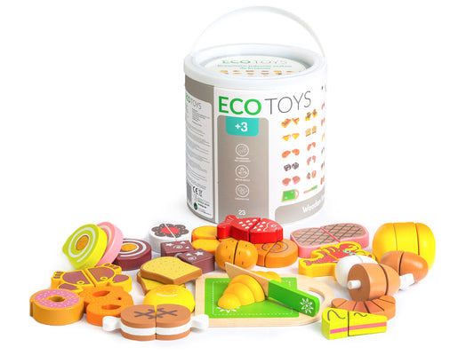 Koka produkti griešanai, 23 gab. | EcoToys