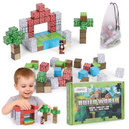 Magnētiskais konstruktors bērniem, 100 gab. | EcoToys