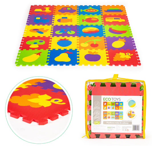 EVA putu izglītojošais puzles paklājs 148x119 cm, 20 gab. | EcoToys