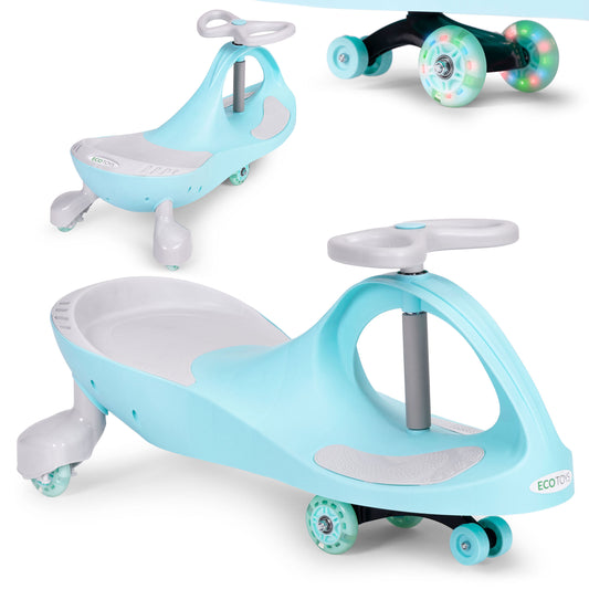 Bērnu pašbraucošā mašīna (wiggle car) ar LED riteņiem, zila | EcoToys