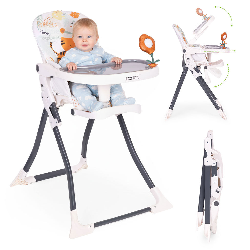 Saliekams barošanas krēsliņš ar rotaļlietām | EcoToys