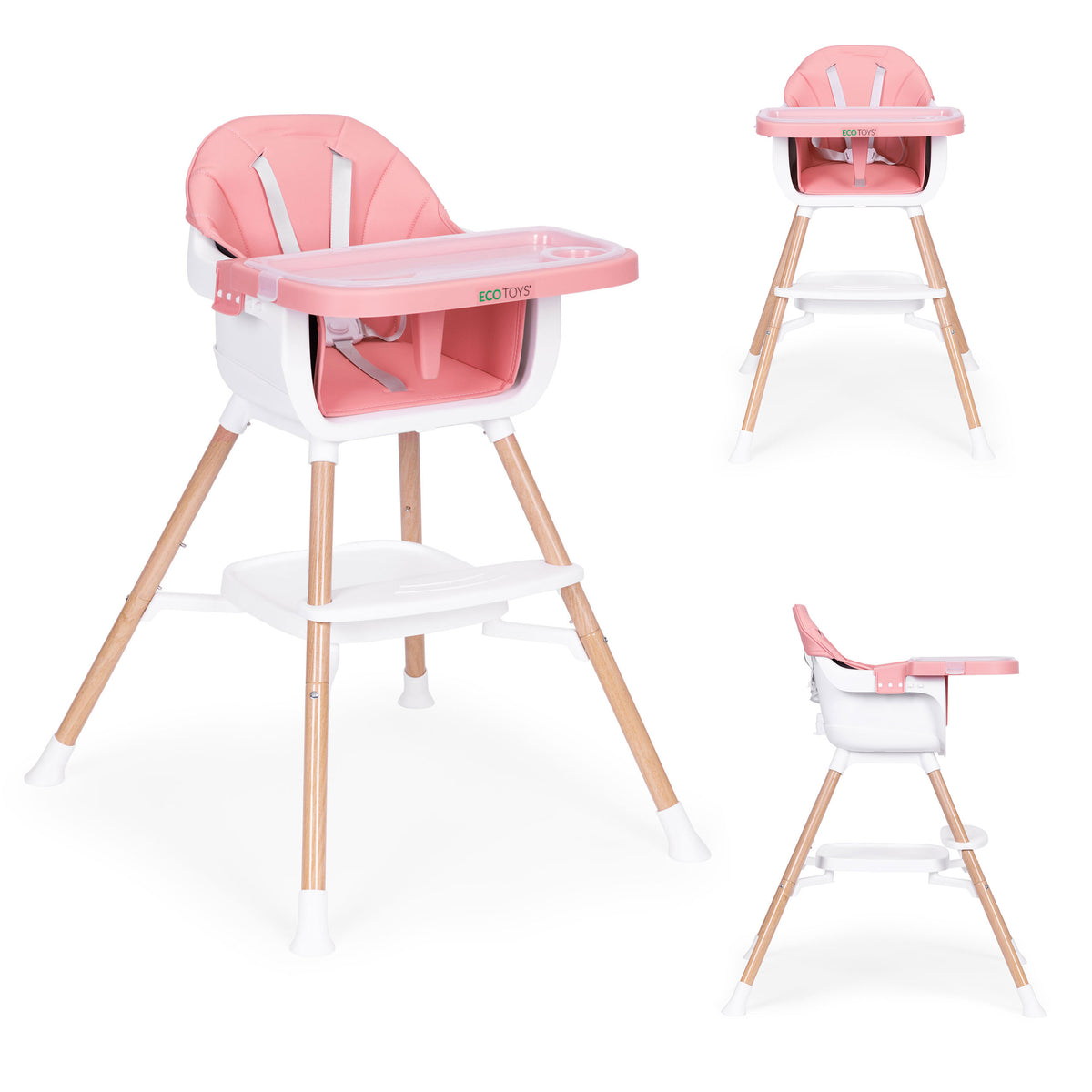 Barošanas krēsliņš 2in1, rozā | EcoToys