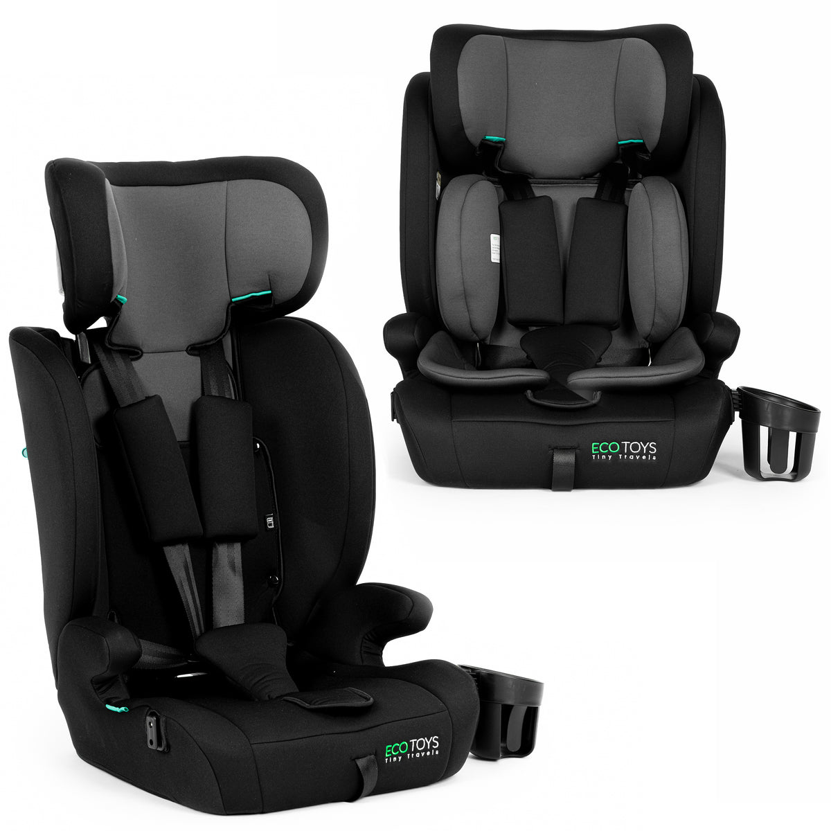 Bērnu autosēdeklis 76–150 cm R129 ar glāzes turētāju | EcoToys
