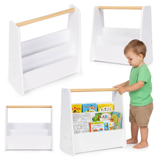 Montessori bērnu grāmatplaukts, 3 līmeņi, balts | EcoToys