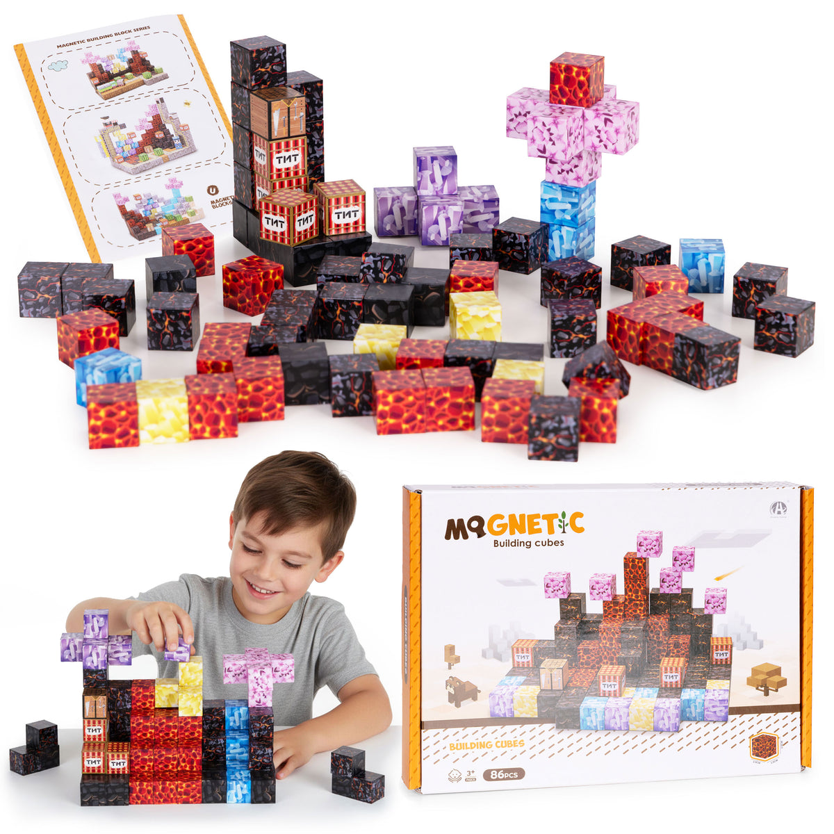 Magnētiskais konstruktors bērniem, 86 gab. | EcoToys