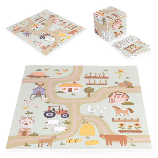 Liels EVA putu paklājs “Ferma” 90,5x90,5 cm, 21 gab. | EcoToys