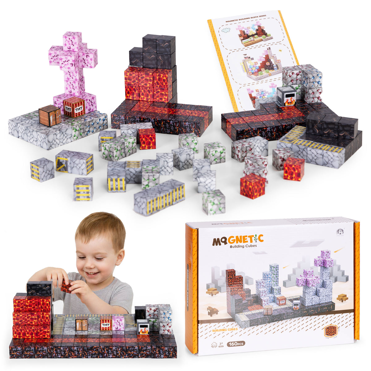 Magnētiskais konstruktors bērniem, 160 gab. | EcoToys
