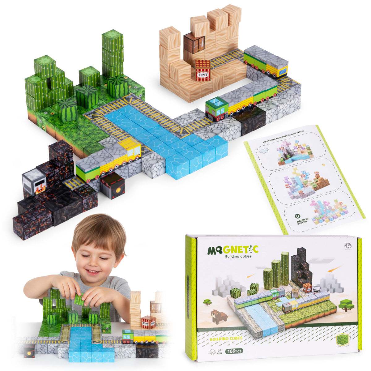 Magnētiskais konstruktors bērniem, 169 gab. | EcoToys