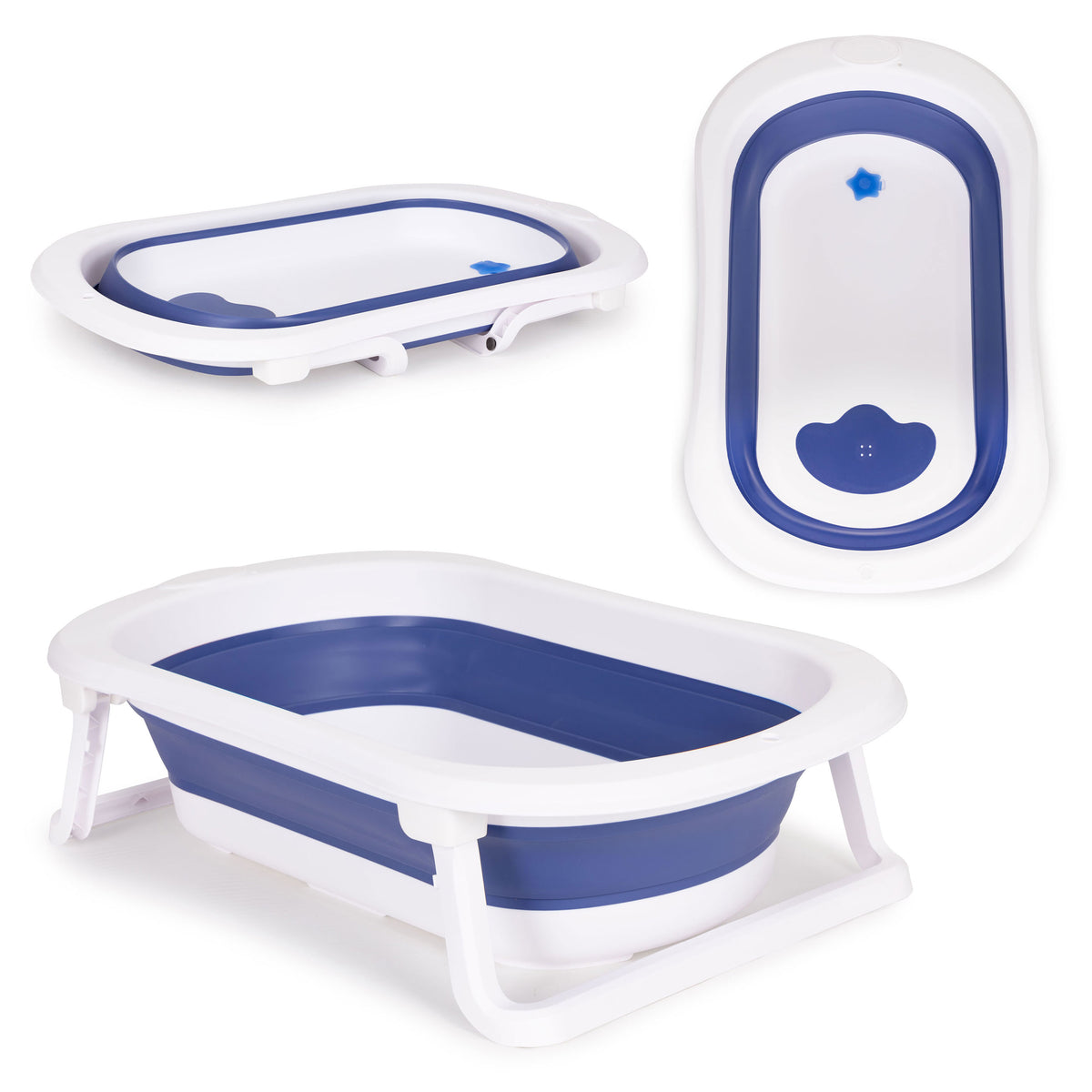 Saliekama mazuļu vanniņa ar notekvārstu, zila | EcoToys