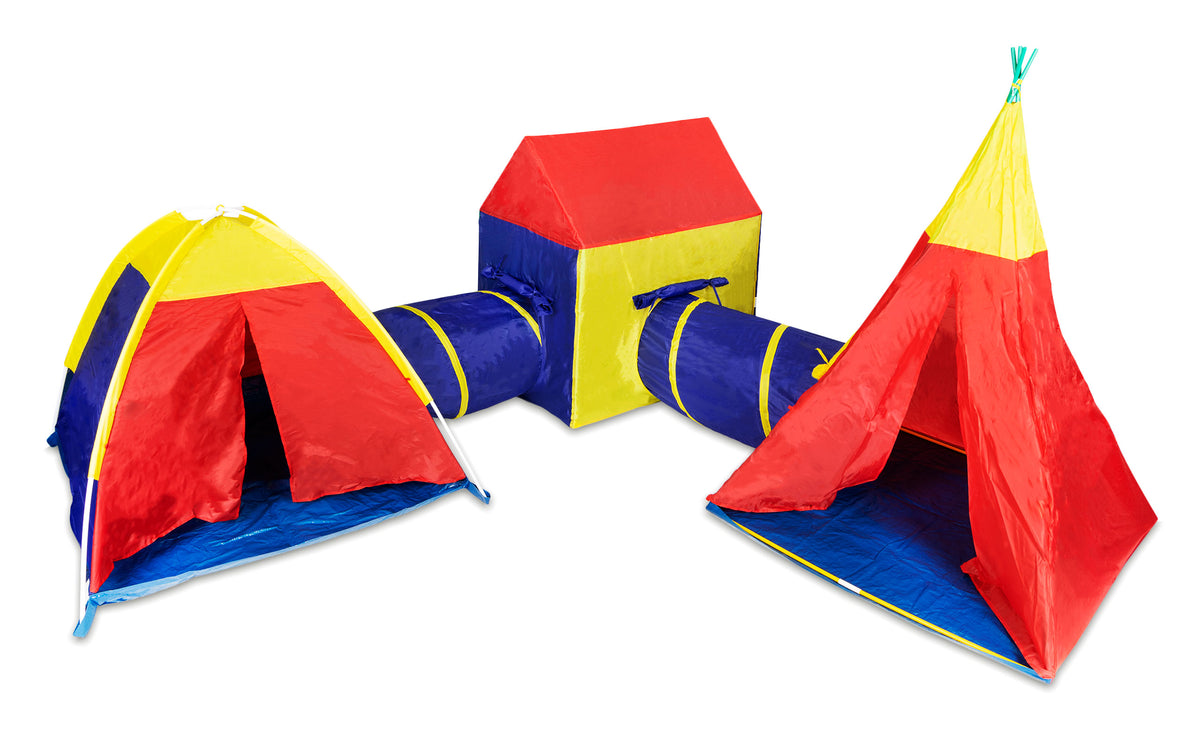 Bērnu telšu komplekts 5in1 – mājiņa un tuneļi IPLAY | EcoToys