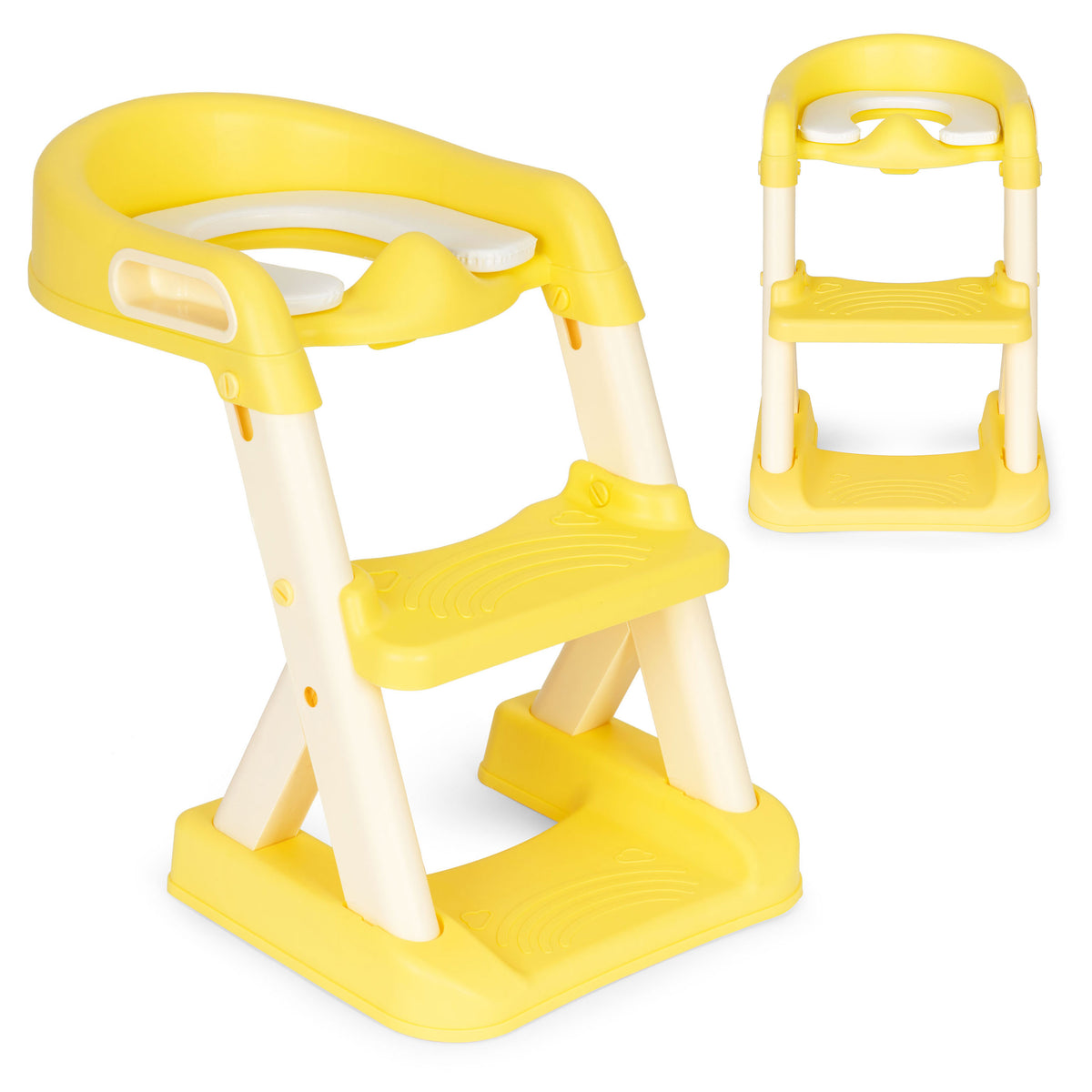 Bērnu podiņš ar kāpnītēm, dzeltens | EcoToys