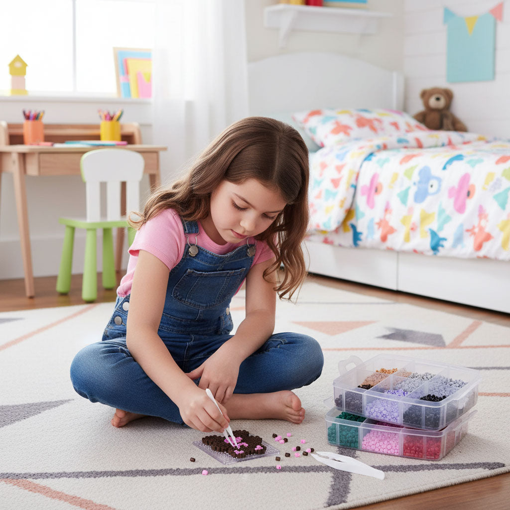 Gludināmās pērlītes XXL, 9000 gab., koferis ar trafaretiem | EcoToys