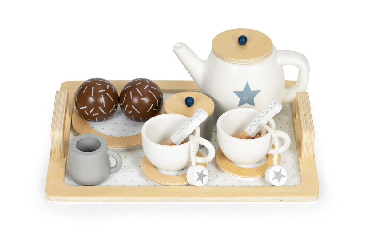 Koka tējas servīze ar krūzi un tasītēm, 17 gab. | EcoToys